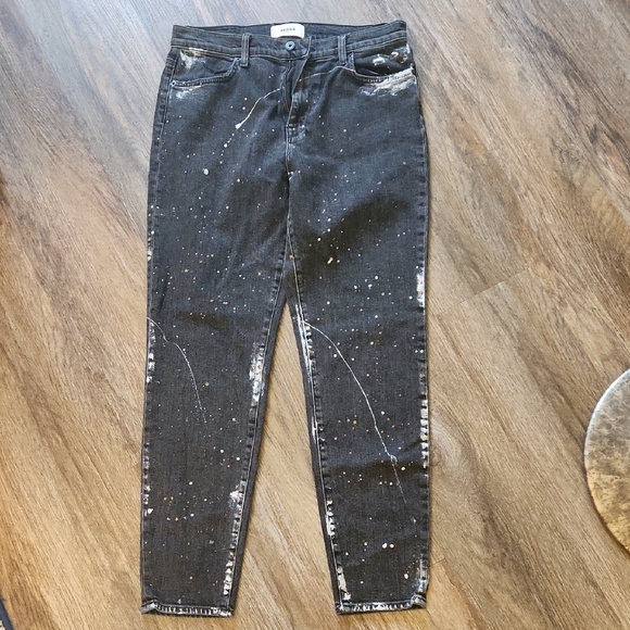 BALDWIN KANSAS CITY ‘Karlie’ Splatter High-Rise Cropped Skinny 31 - Picture 2 of 10